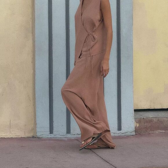 ZARA FLOWY PLEATED PANTS - Picture 7 of 7